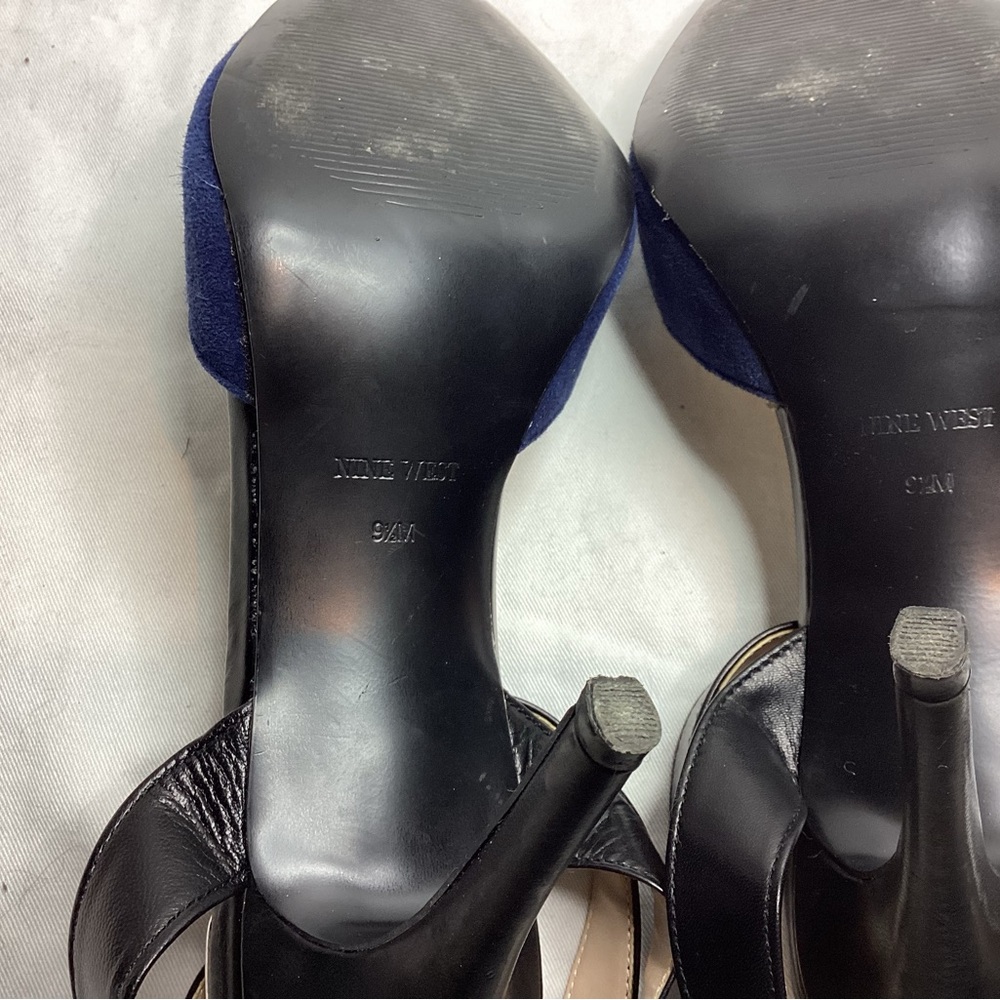 Nine West Leather and Velvet Heels size 9.5 - Picture 5 of 6